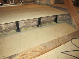 Loft stilts allow storage and 300mm of insulation