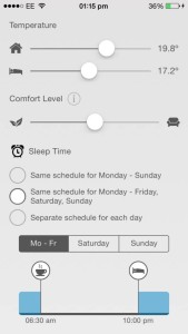 A look at some of the available settings on the Tado