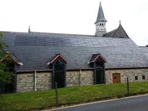 solar slates on a church roof