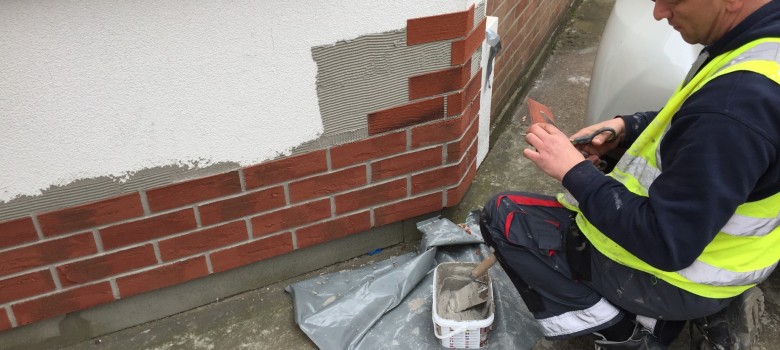 Installing brick slips with external wall insulation