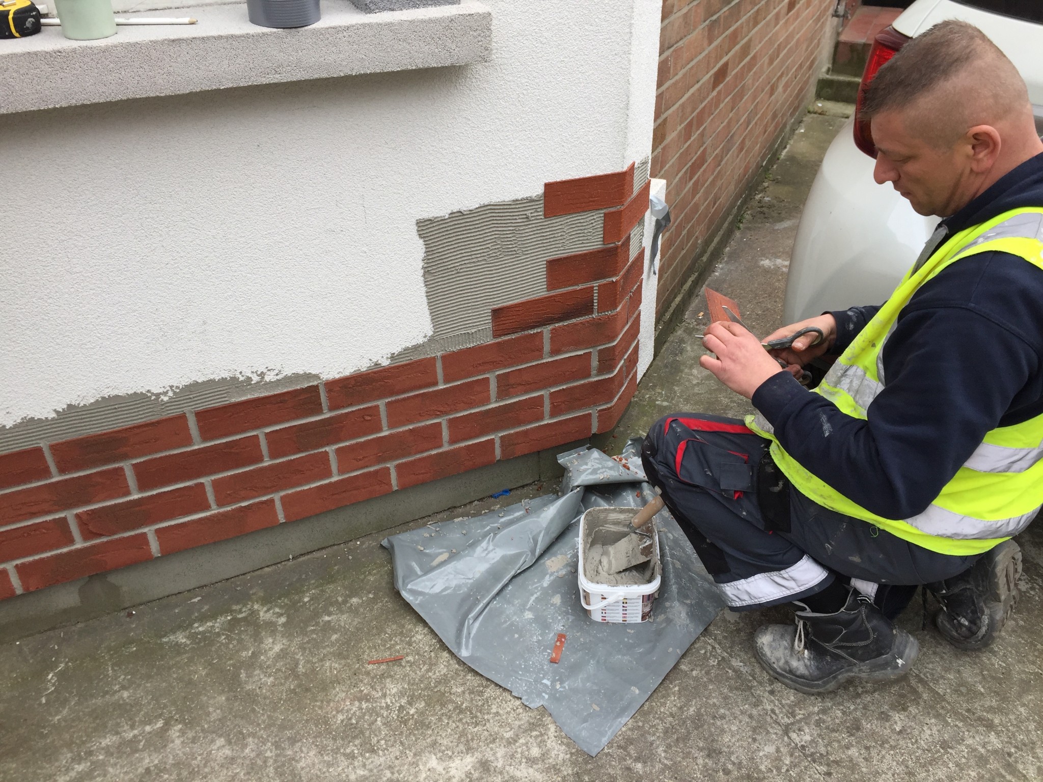 Installing brick slips with external wall insulation TheGreenAge