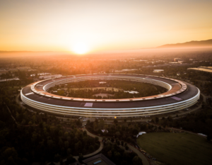 Apple's new 'Spaceship' headquarters in California, with 17 megwatts of solar panels