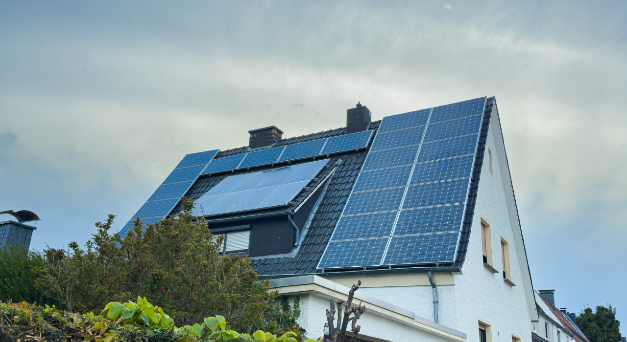 Solar panels installed on a UK home as part of energy-efficient upgrades